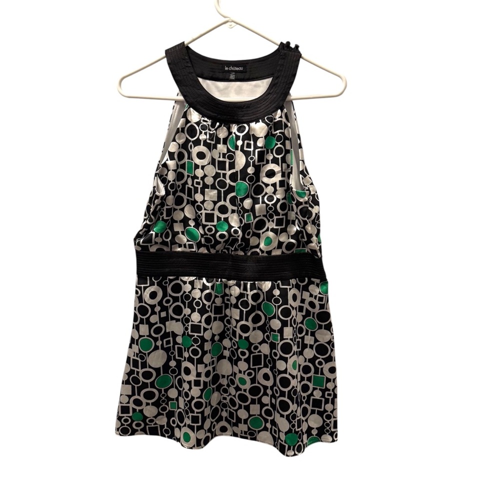 Le Chateau 2010's Geometric Cirlce Patterned Blouse Summer Top Size L